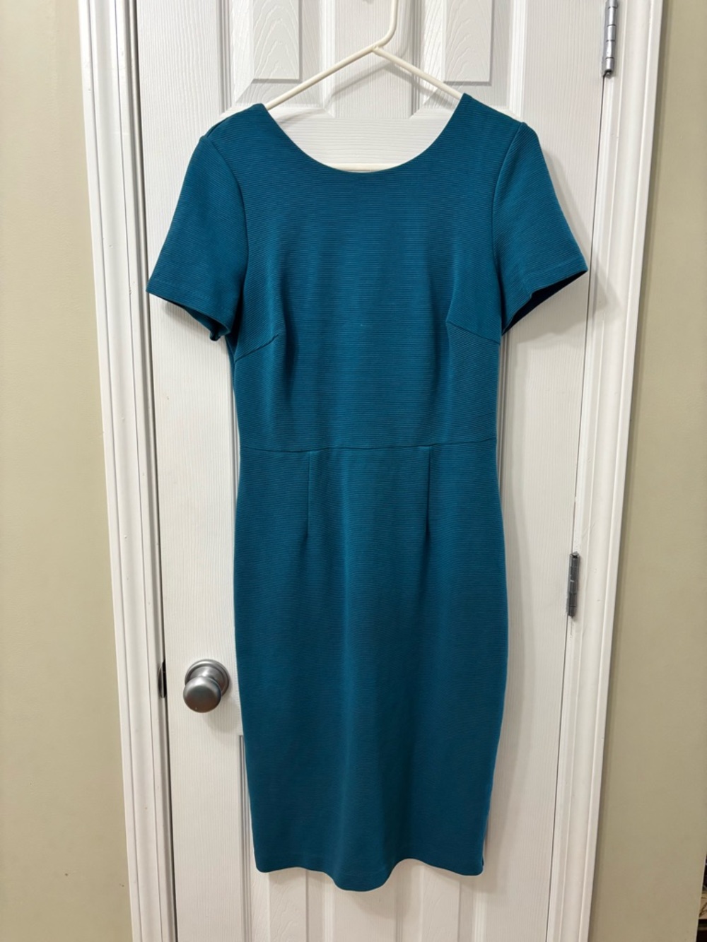 Boden Elsa Ottoman Dress Teal Short-Sleeve Sheath Dress Women’s Size 10 Reg - Picture 2 of 10